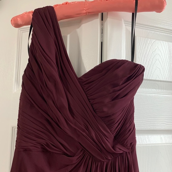Plum Bridesmaid’s Chiffon Dress - Picture 3 of 4